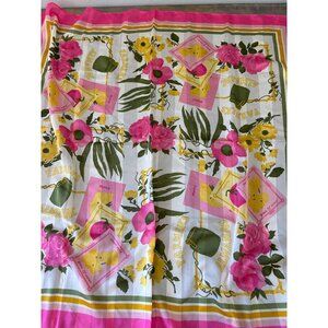 Vintage ID Unlimited Farmers Almanac Polyester Scarf Made in Italy Springtime Le